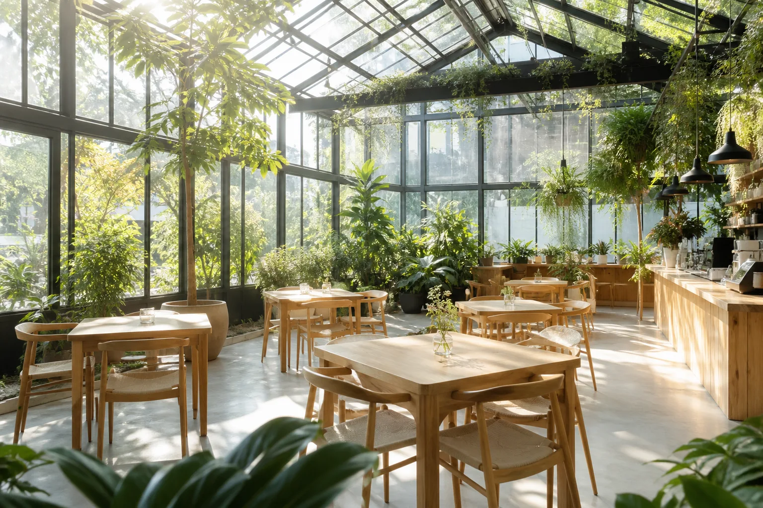 Bright independent café prepared for a seasonal supper campaign